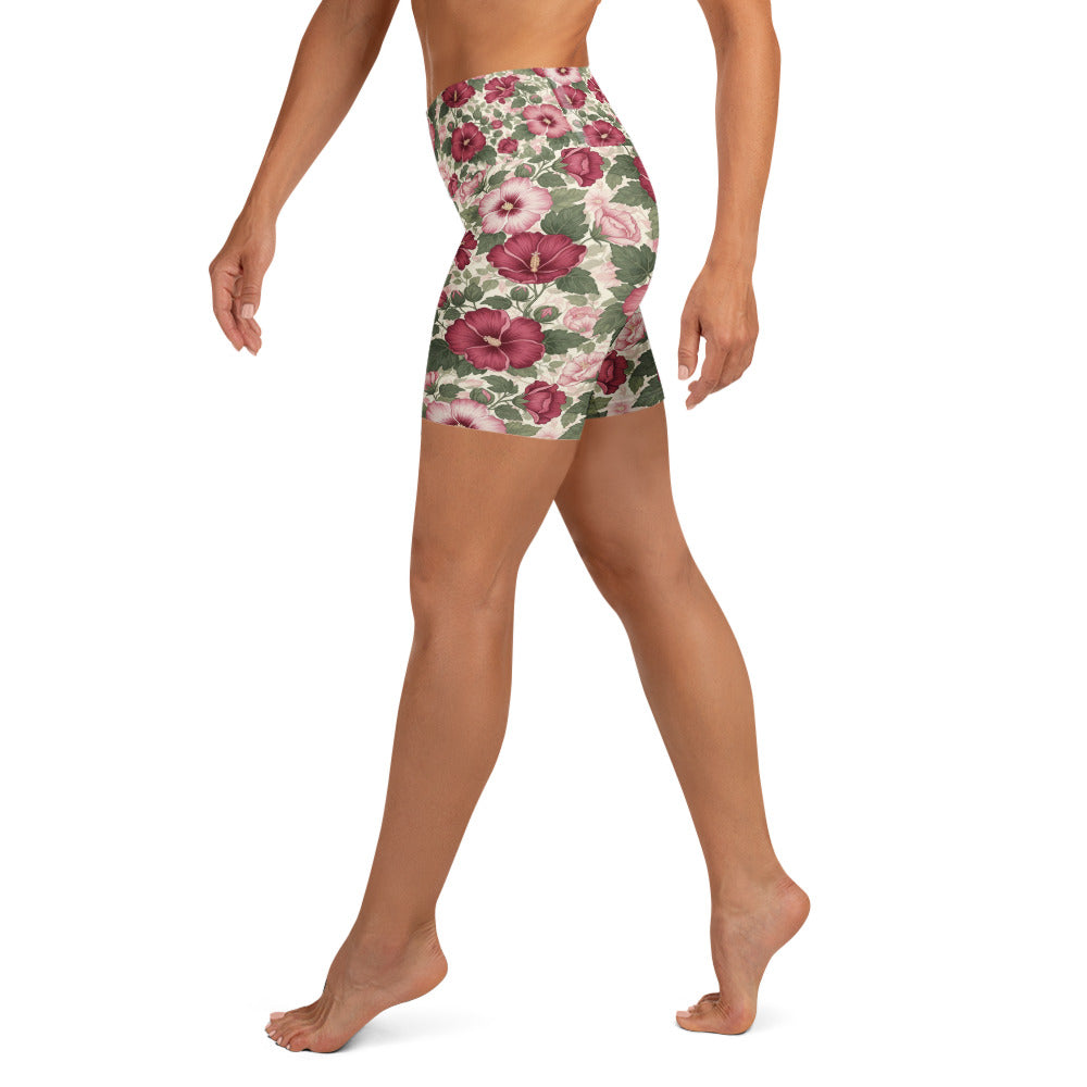 Rose of Sharon Yoga Shorts | GearBunch