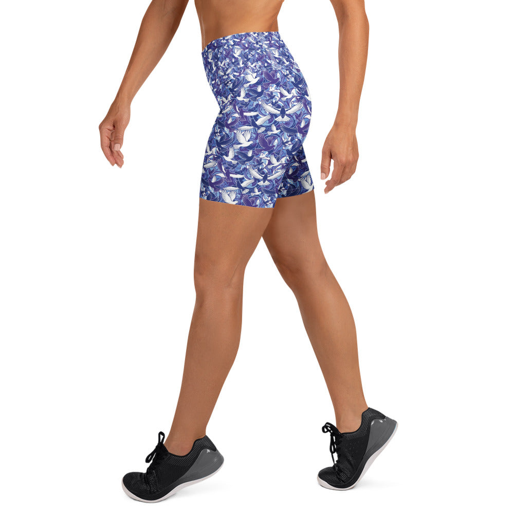 Dove in Flight Yoga Shorts | GearBunch