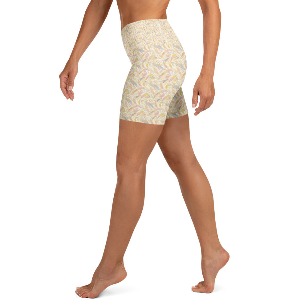 Angel Feathers Yoga Shorts | GearBunch