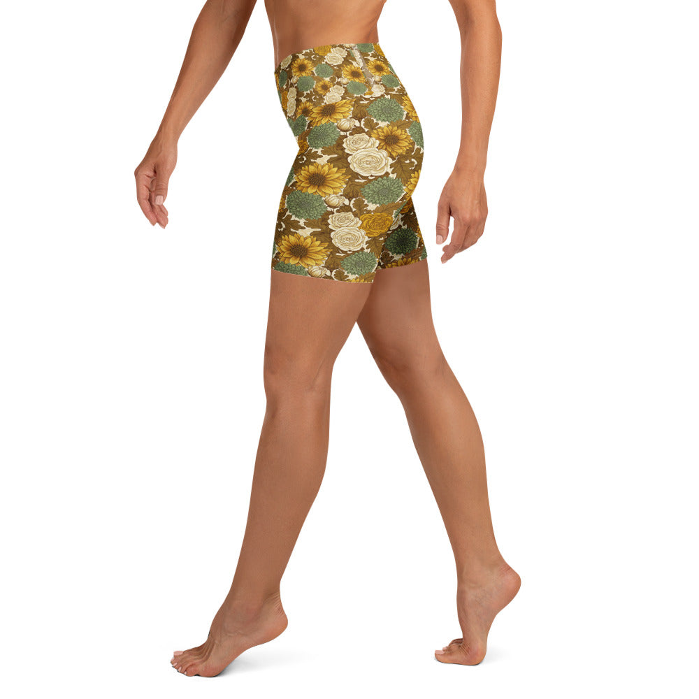 Virgo Harvest Botanical Yoga Shorts | GearBunch