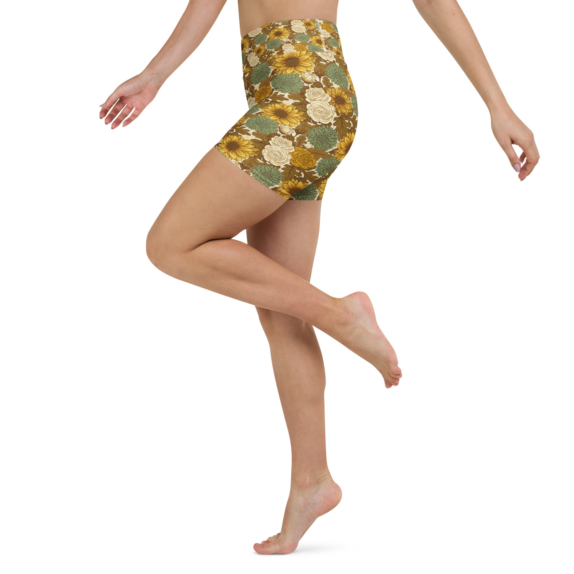Virgo Harvest Botanical Yoga Shorts | GearBunch