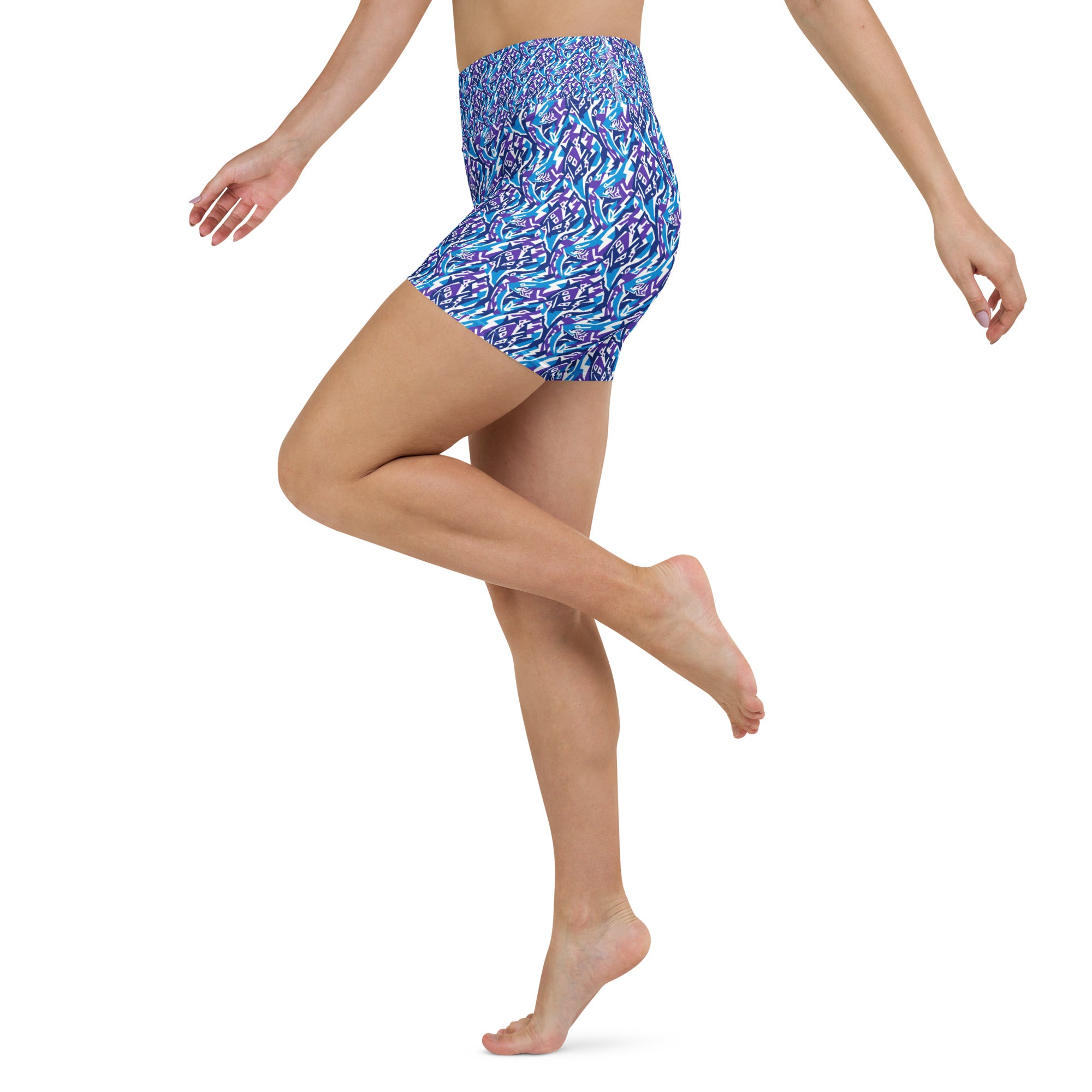 Aquarius Electric Waves Yoga Shorts | GearBunch