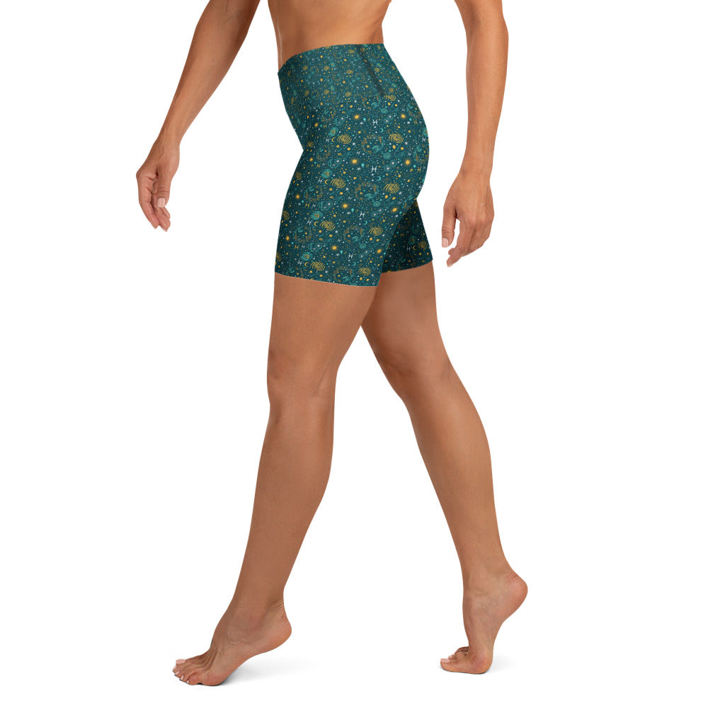 Pisces Celestial Yoga Shorts | GearBunch