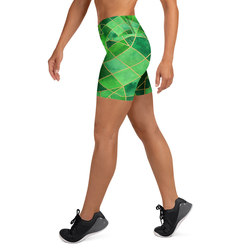 Emerald Jewel Yoga Shorts | GearBunch