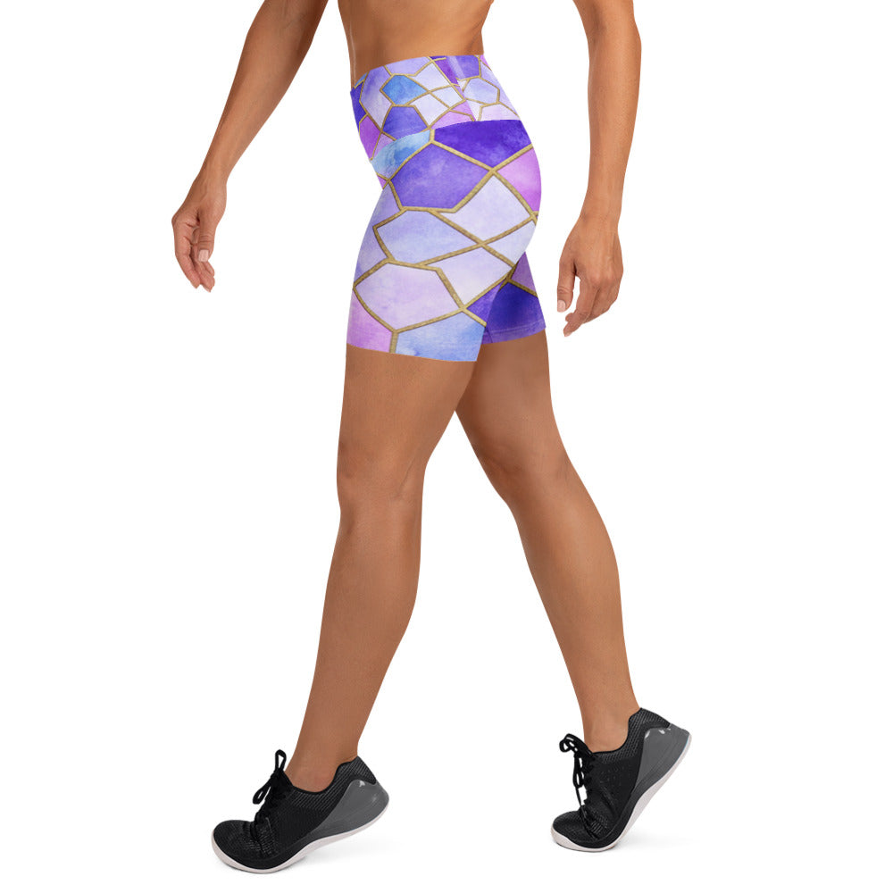 Lavender Fields Yoga Shorts | GearBunch