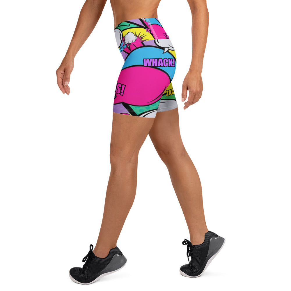 Comic Strip Pop Candy Yoga Shorts | GearBunch