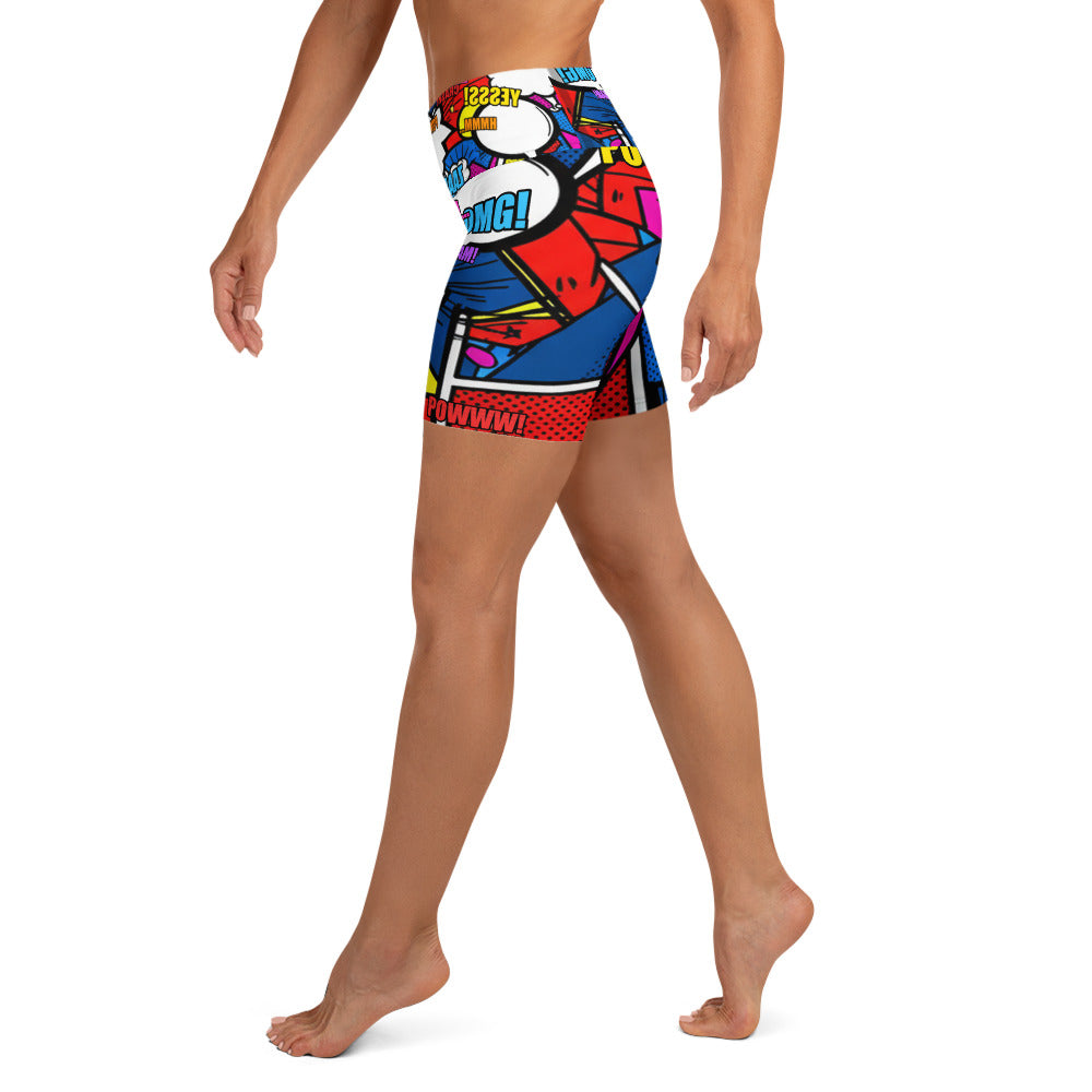 Comic Strip Ninja Night Yoga Shorts | GearBunch
