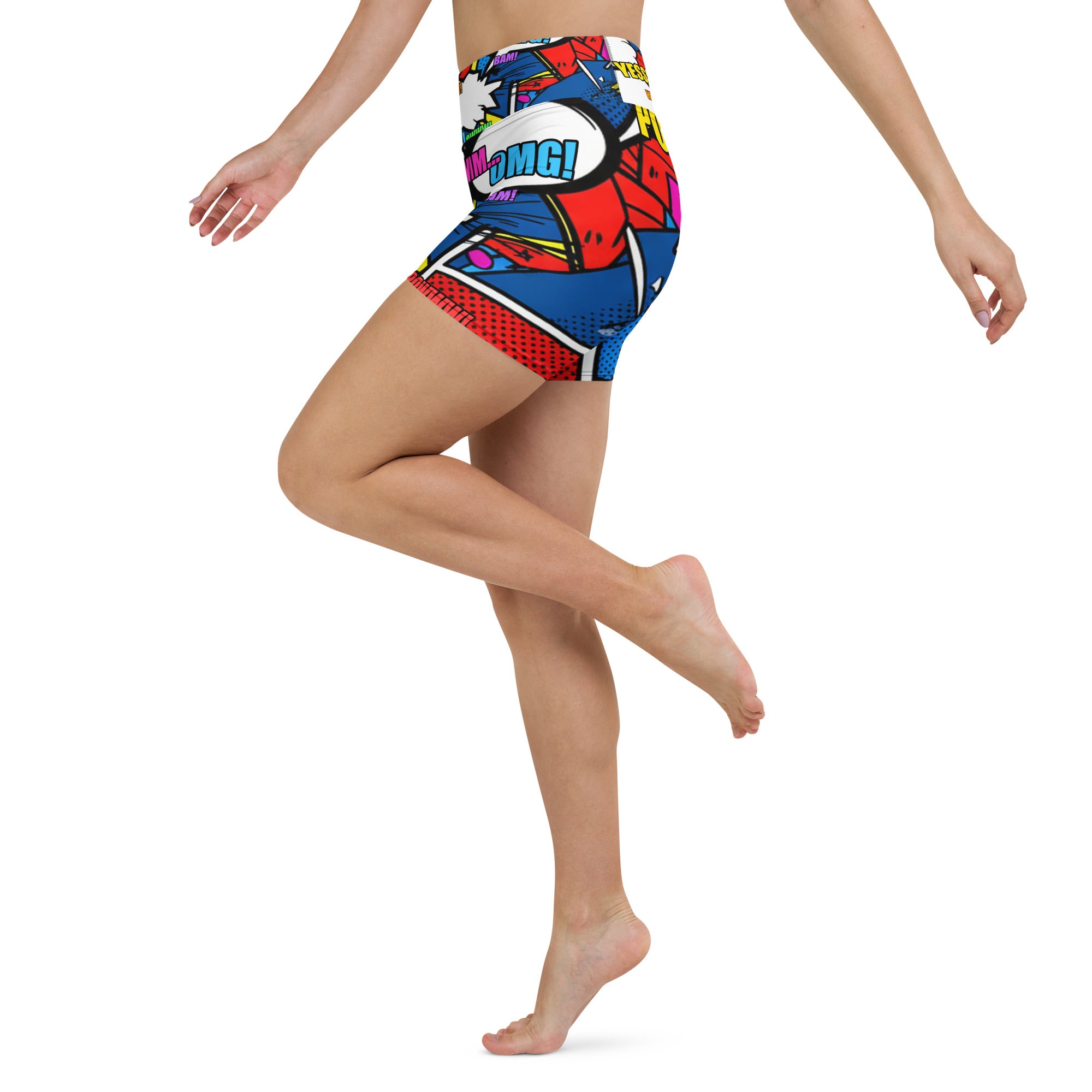 Comic Strip Ninja Night Yoga Shorts | GearBunch