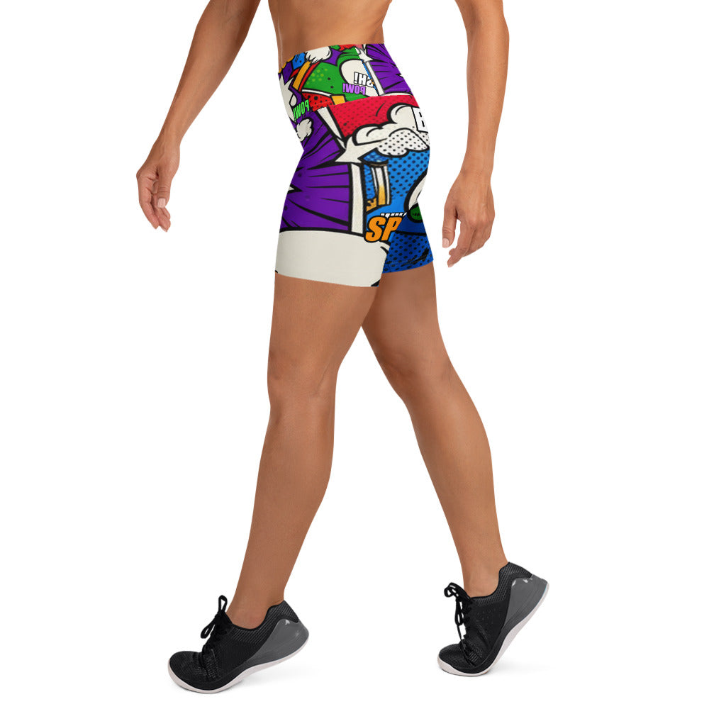Comic Strip Monster Mash Yoga Shorts | GearBunch