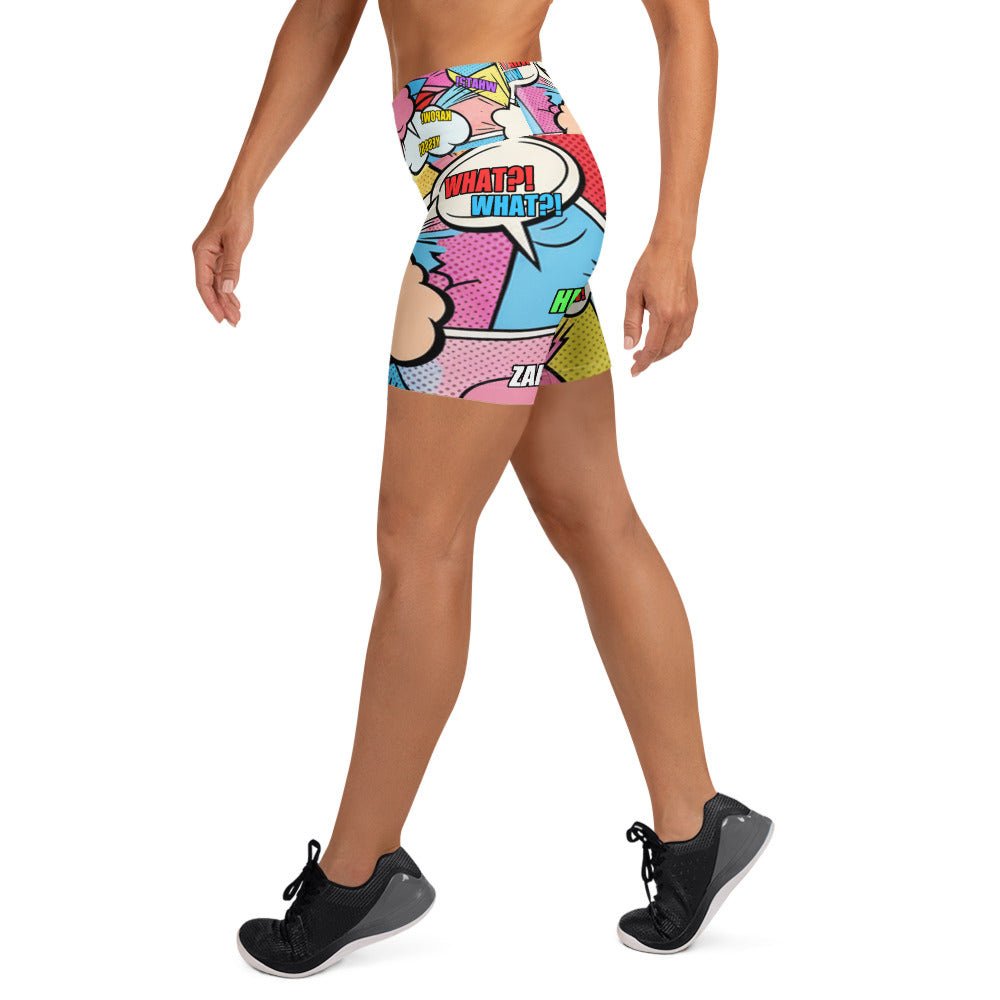 Comic Strip Kawaii Cute Yoga Shorts | GearBunch