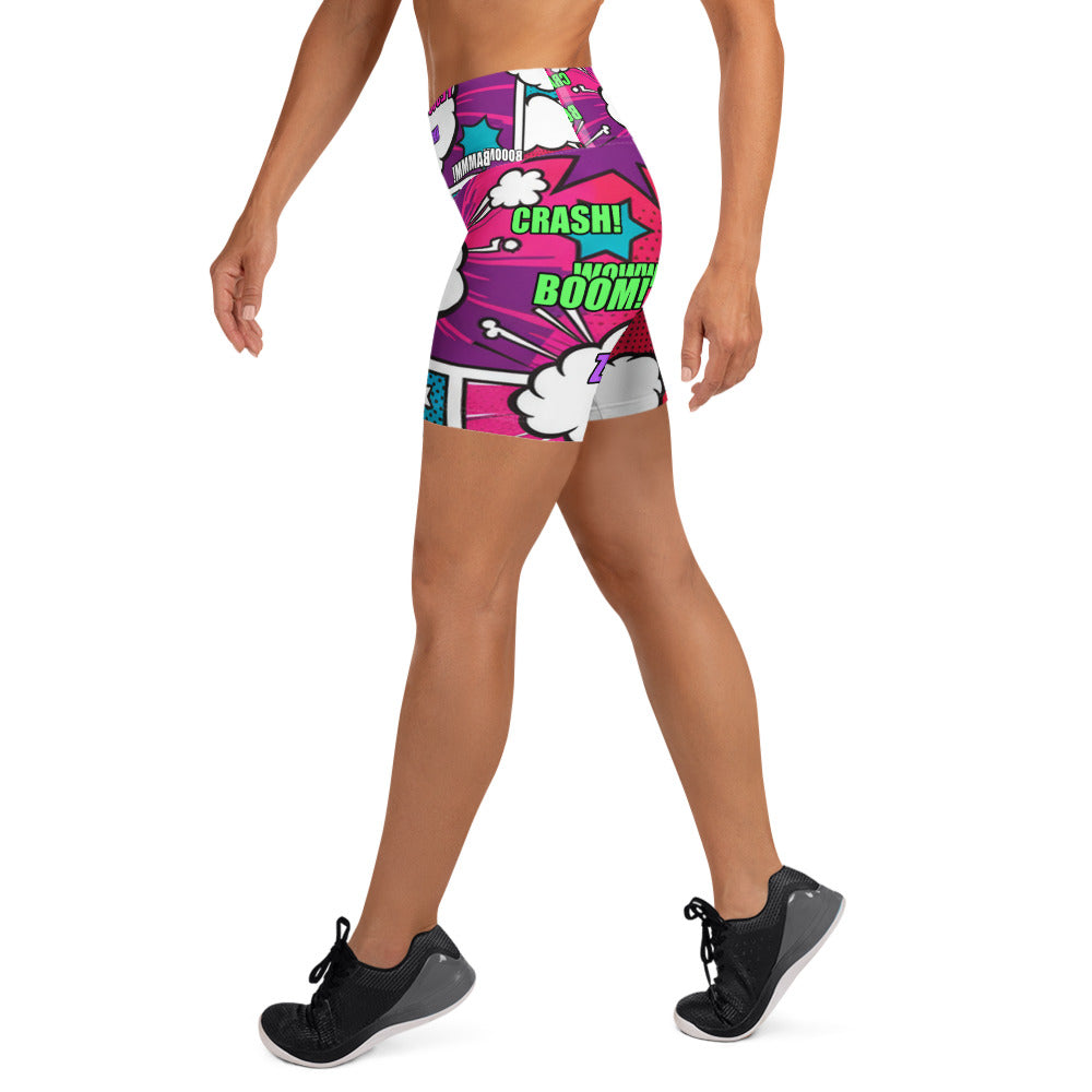 Comic Strip Roller Derby Yoga Shorts | GearBunch