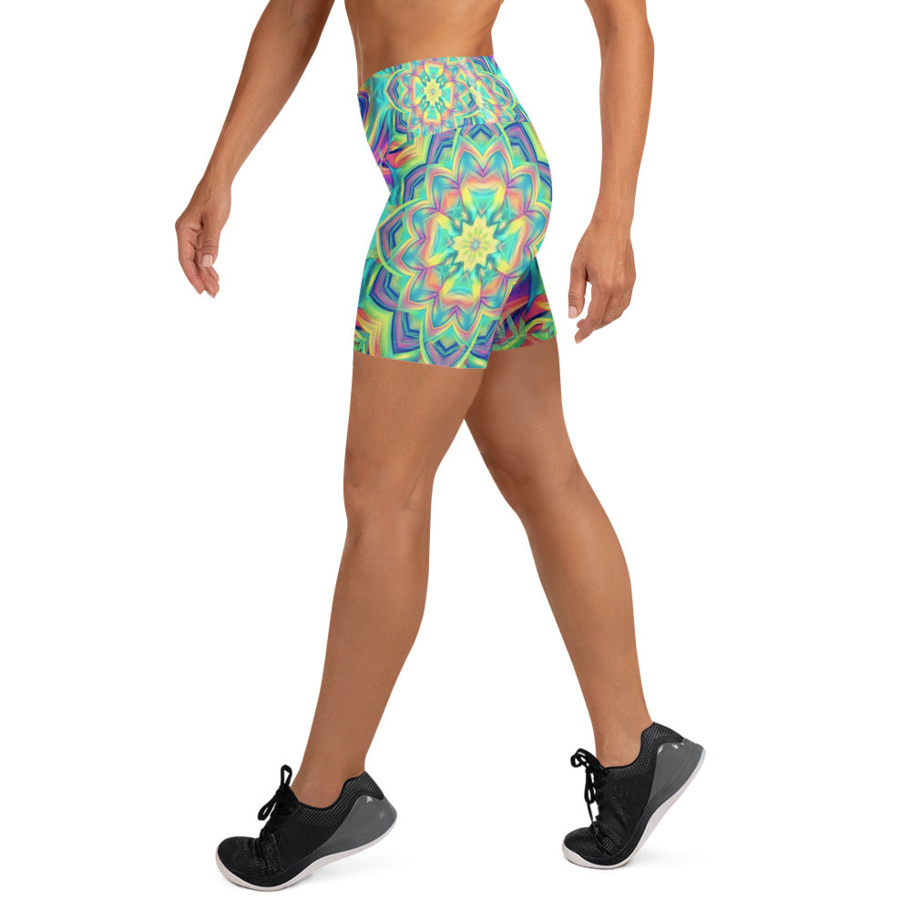 Psychedelic Tropical Yoga Shorts | GearBunch