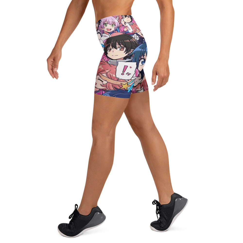 Anime Collage Sakura School Yoga Shorts | GearBunch