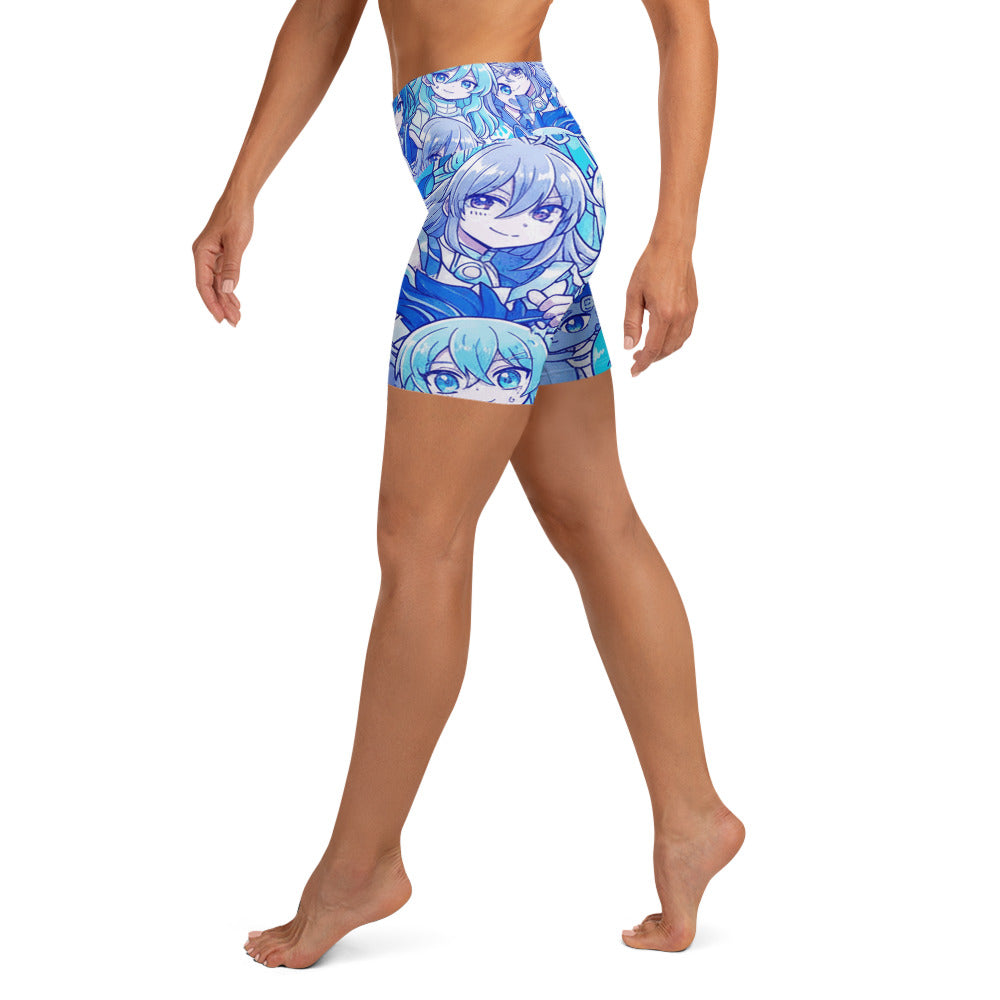 Anime Collage Ice Kingdom Yoga Shorts | GearBunch