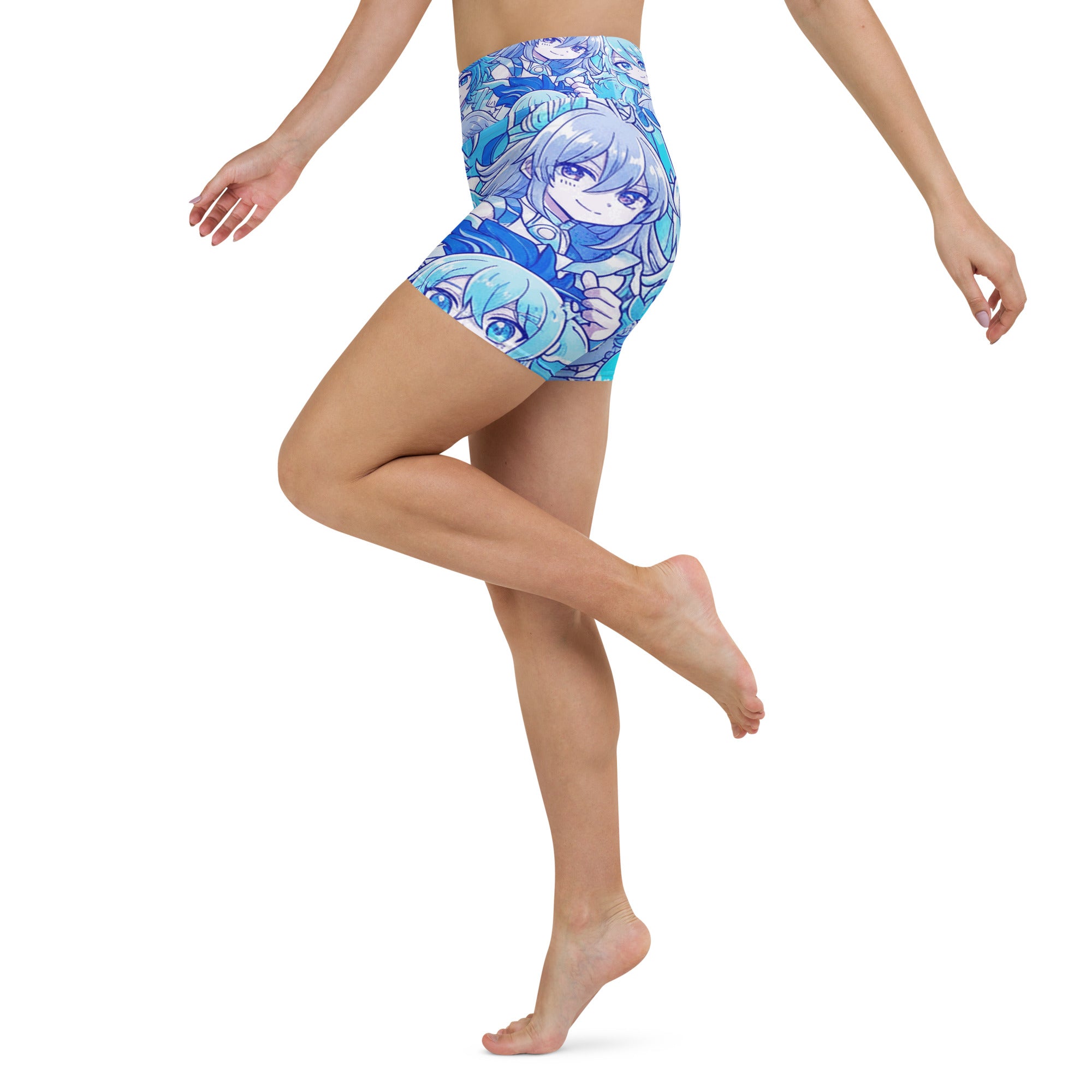 Anime Collage Ice Kingdom Yoga Shorts | GearBunch