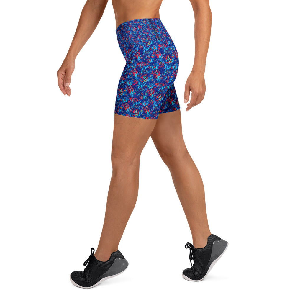 Colorful Tropical Fishes Yoga Shorts | GearBunch