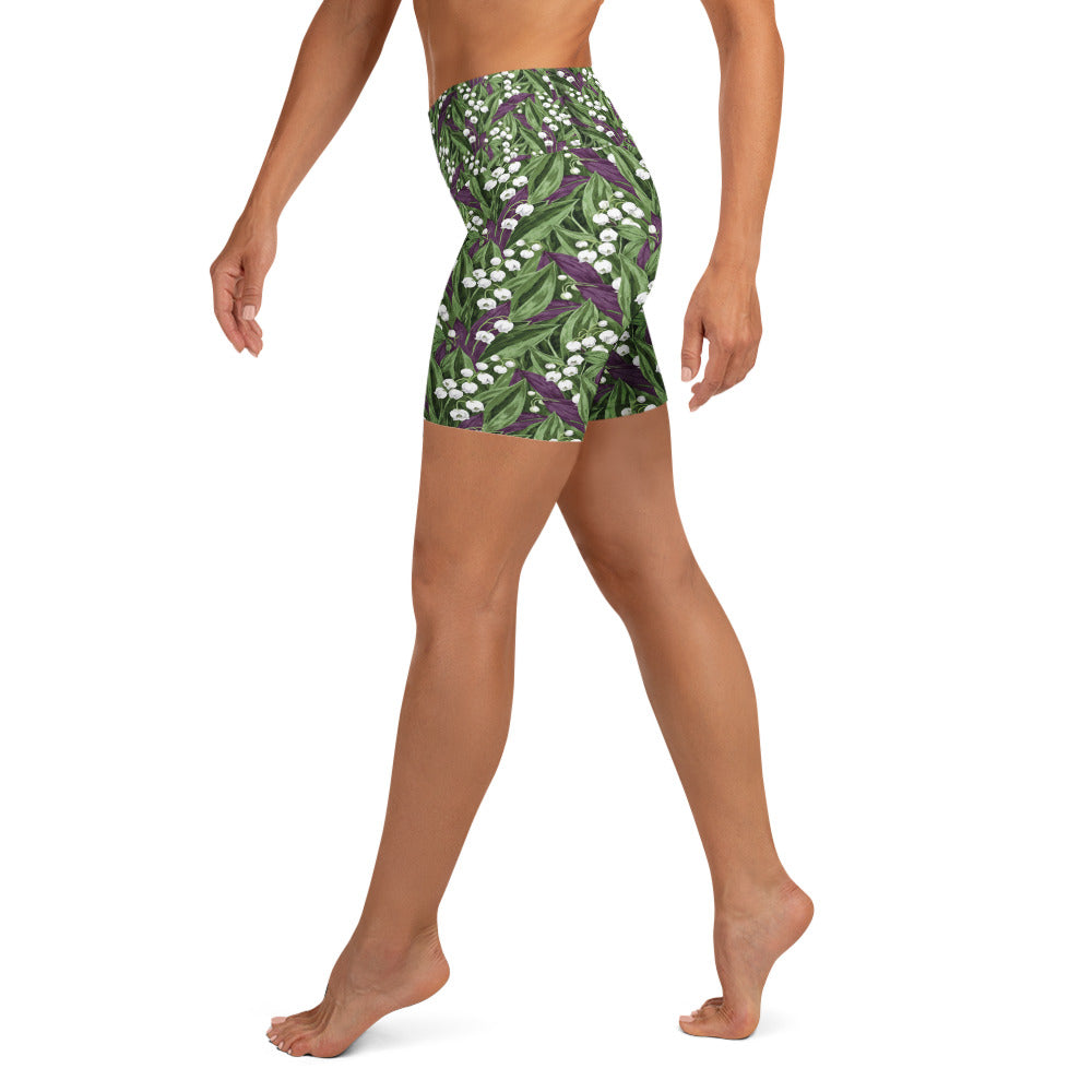 Lily of the Valley Yoga Shorts | GearBunch