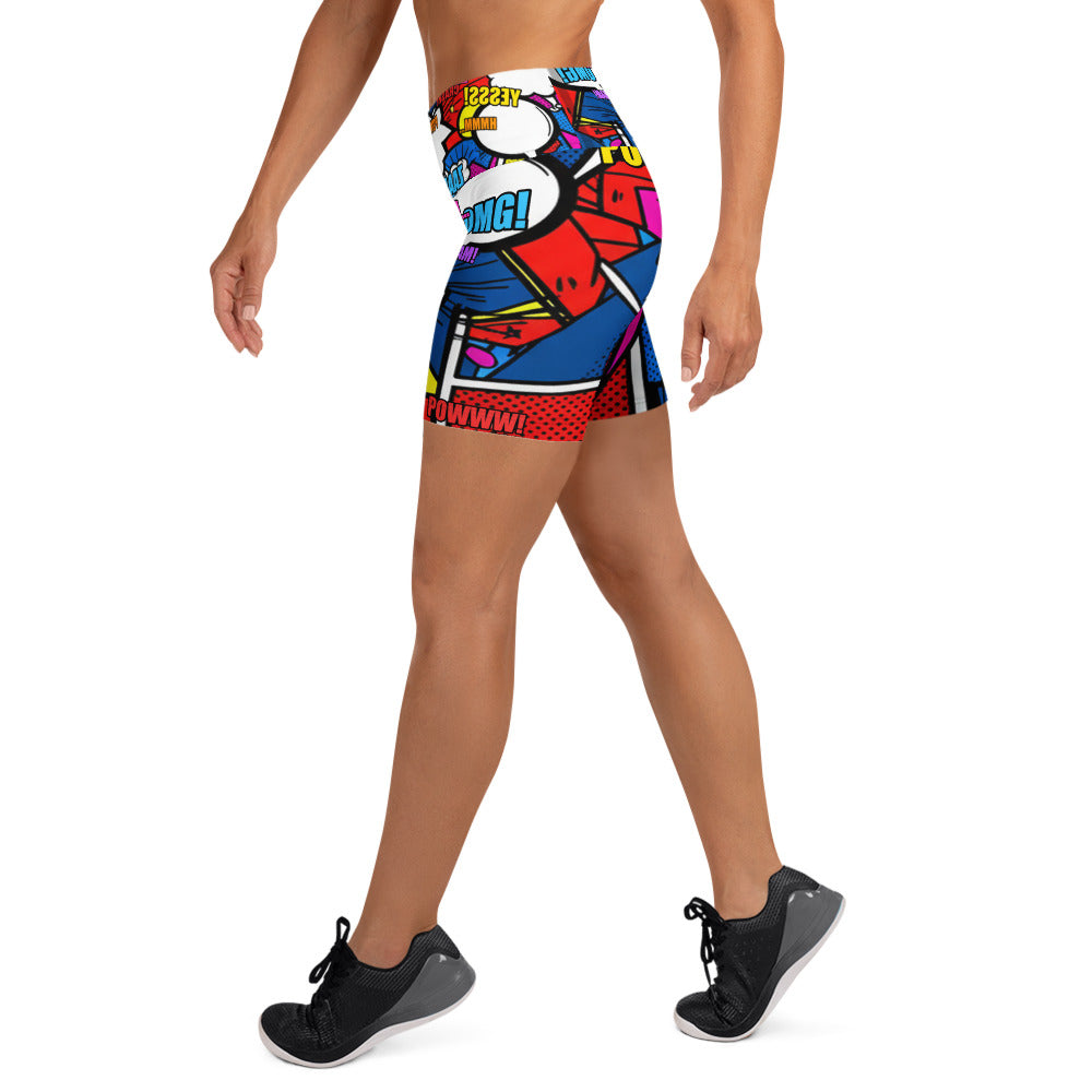Comic Strip Ninja Night Yoga Shorts | GearBunch