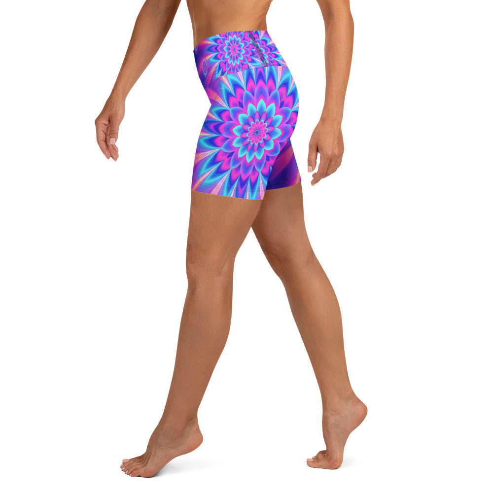 Psychedelic Vaporwave Dream Yoga Shorts | GearBunch
