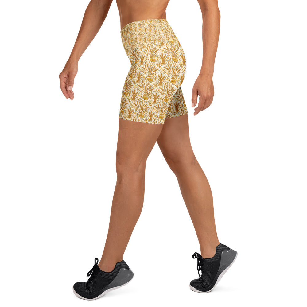 Wheat Field Harvest Yoga Shorts | GearBunch