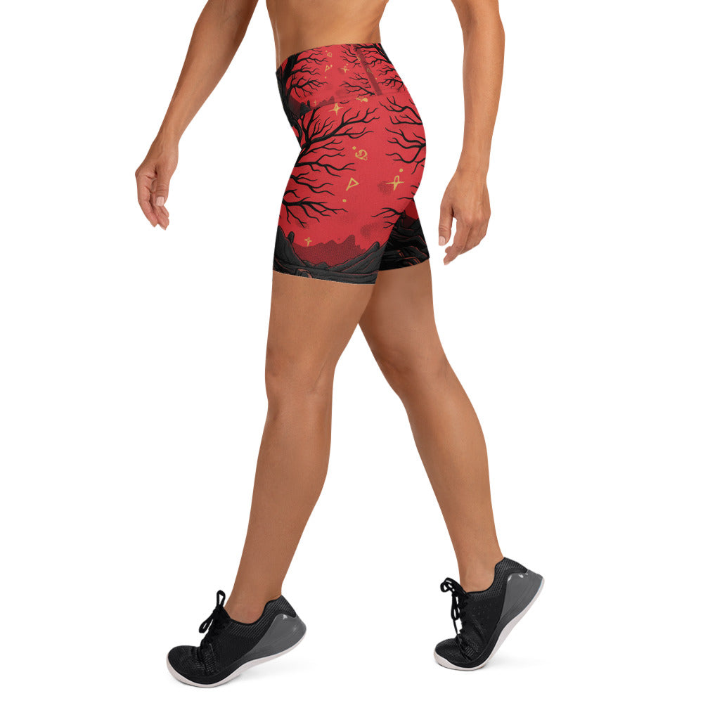 Samhain Blood Moon Yoga Shorts | GearBunch