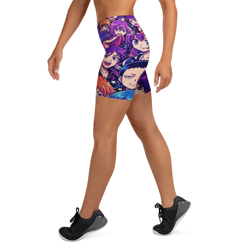Anime Collage Galaxy Hero Yoga Shorts | GearBunch