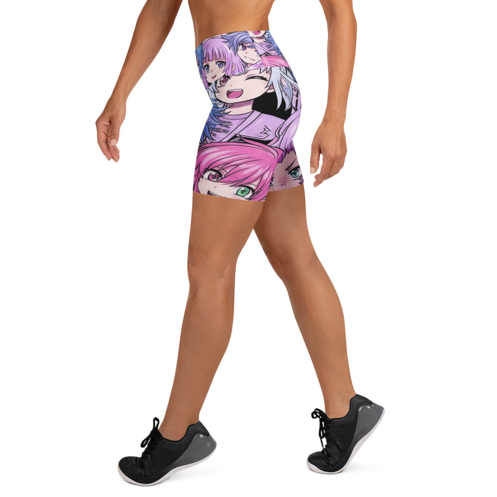 Anime Collage Kawaii Goth Yoga Shorts | GearBunch