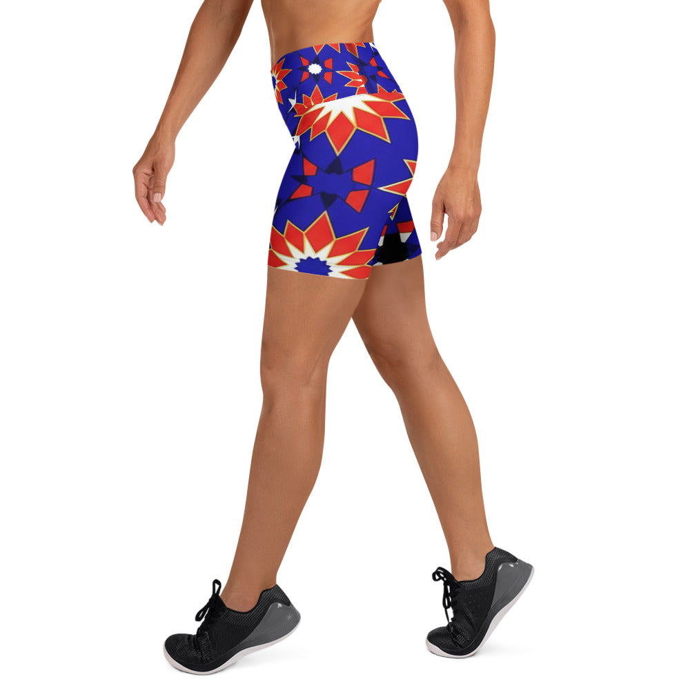 Zellige Sapphire Ruby Yoga Shorts | GearBunch