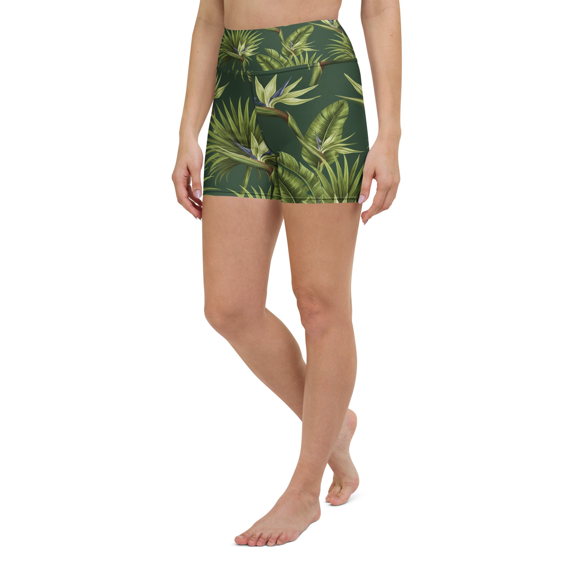 Tropical Palm Grove Yoga Shorts | GearBunch