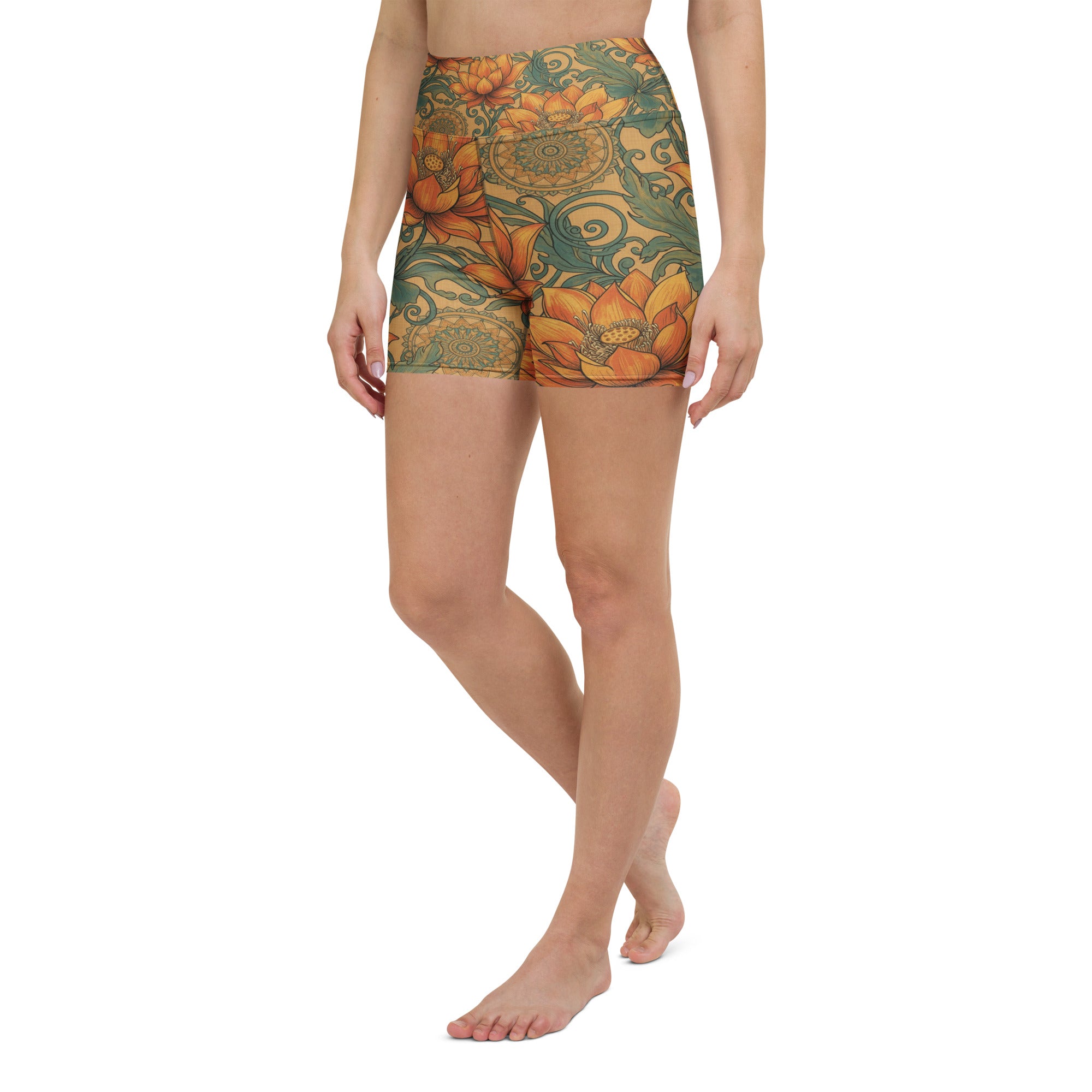 Boho Lotus and Mandalas Yoga Shorts | GearBunch