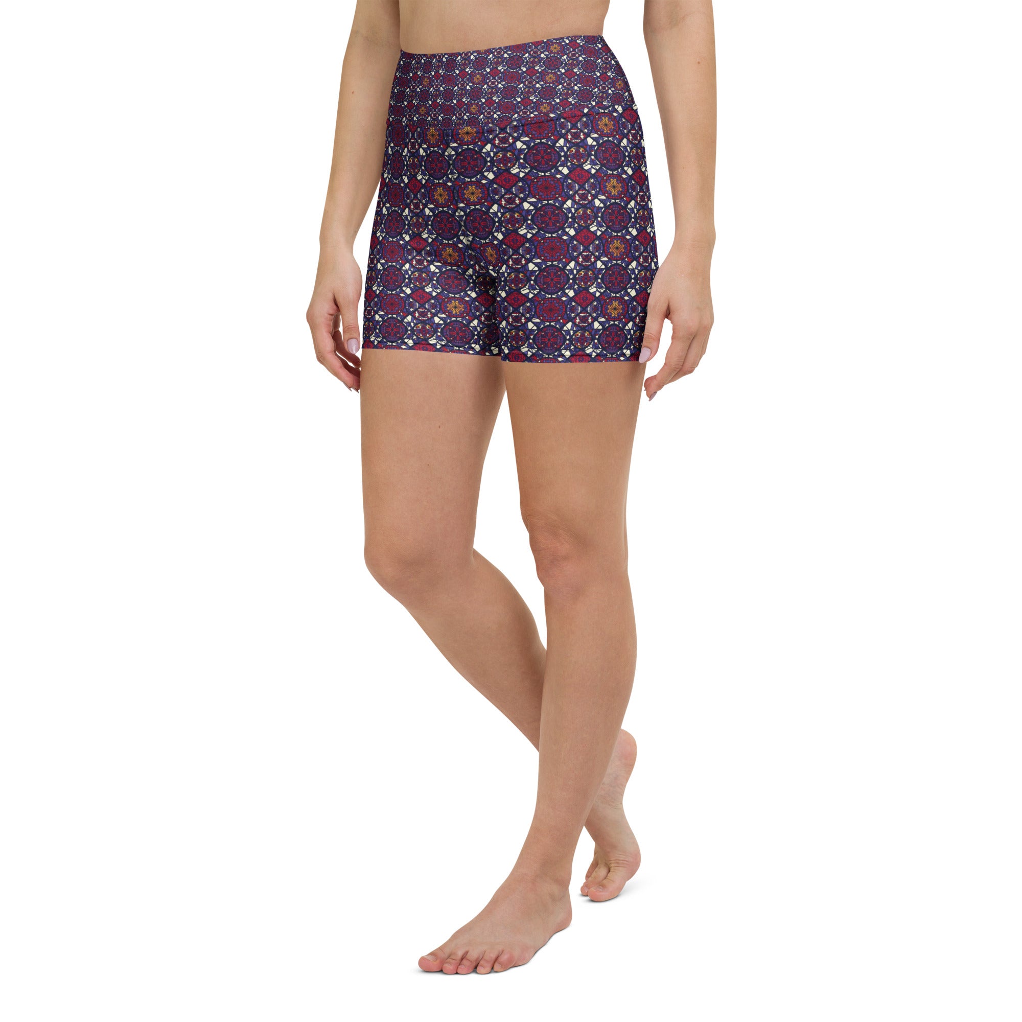 Stained Glass Cathedral Yoga Shorts | GearBunch
