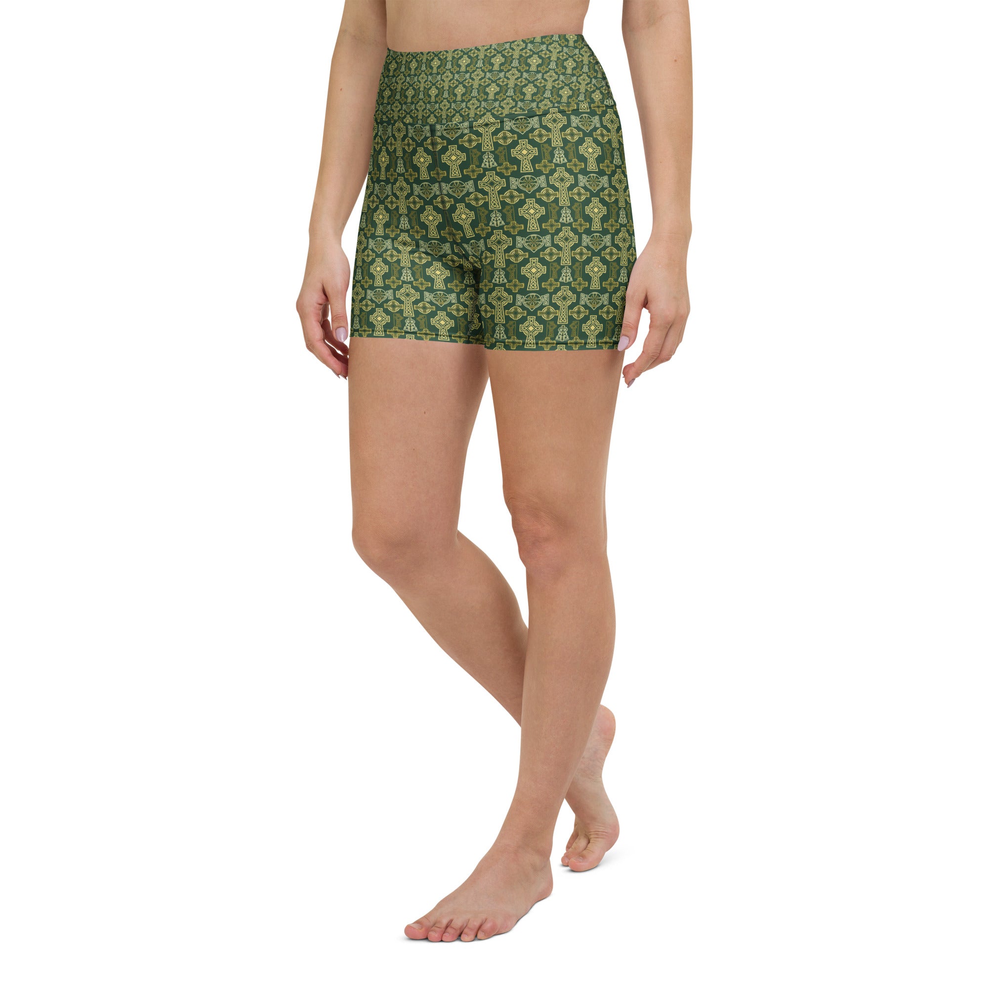 Celtic Cross Knotwork Yoga Shorts | GearBunch