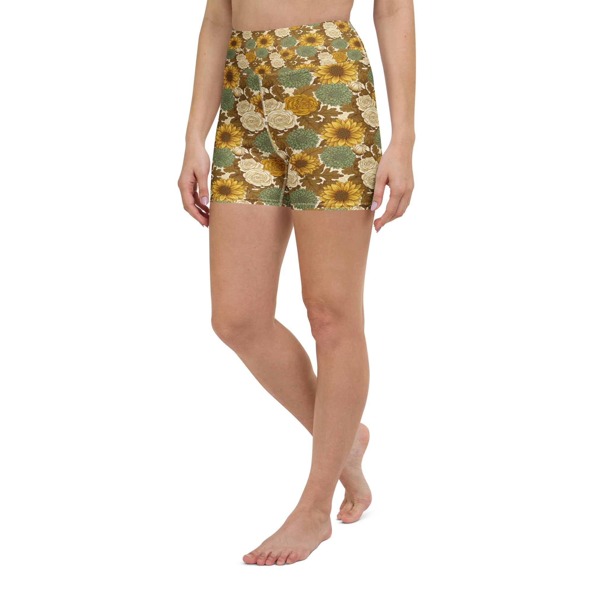 Virgo Harvest Botanical Yoga Shorts | GearBunch