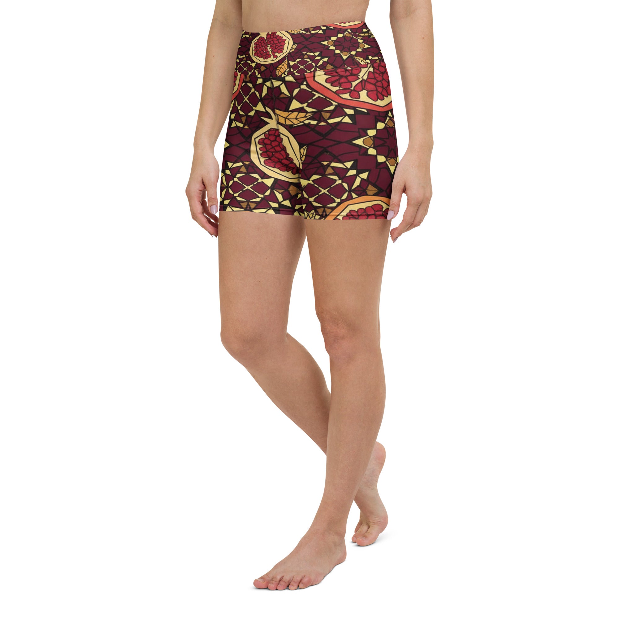 Zellige Pomegranate Yoga Shorts | GearBunch