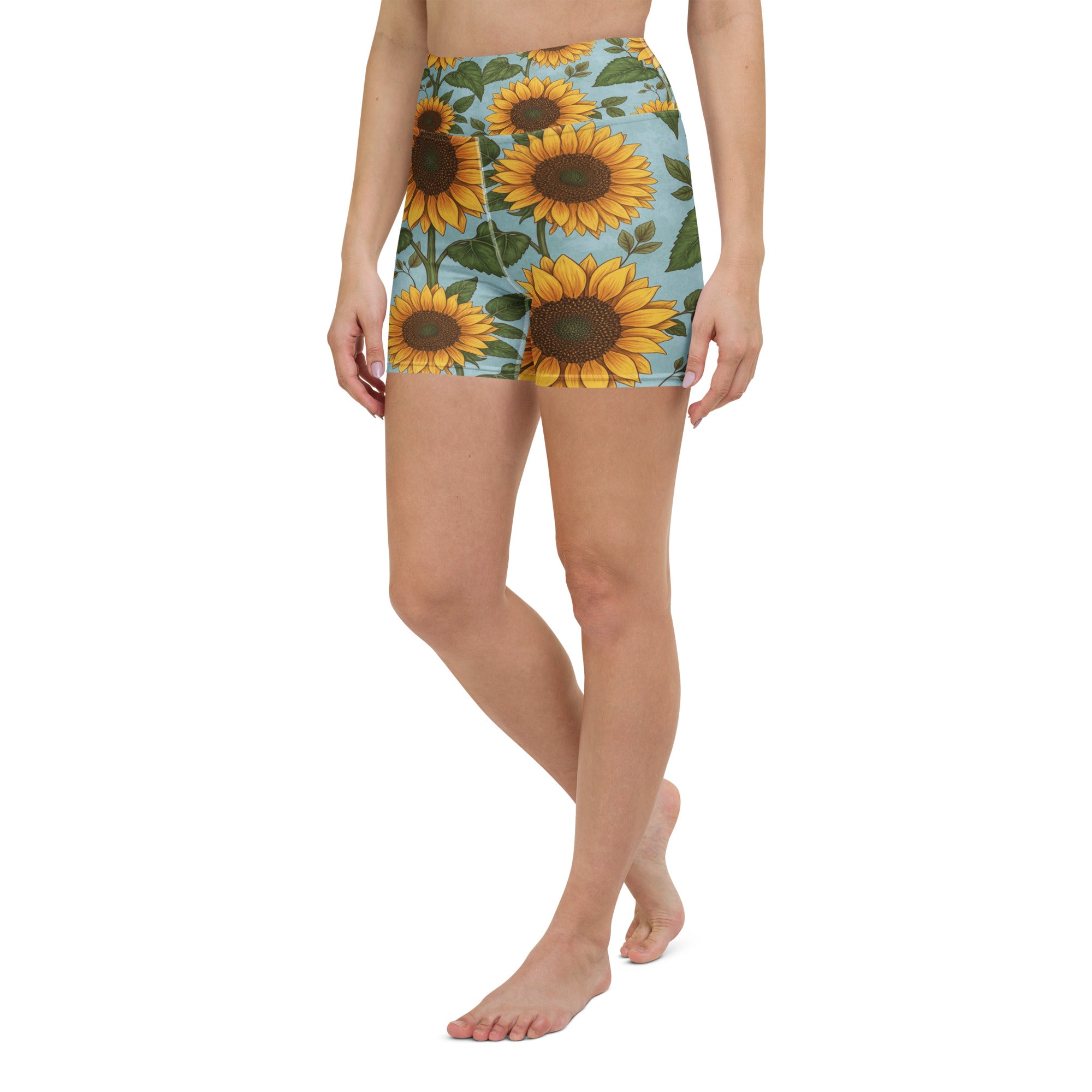 Sunflower Fields Yoga Shorts | GearBunch