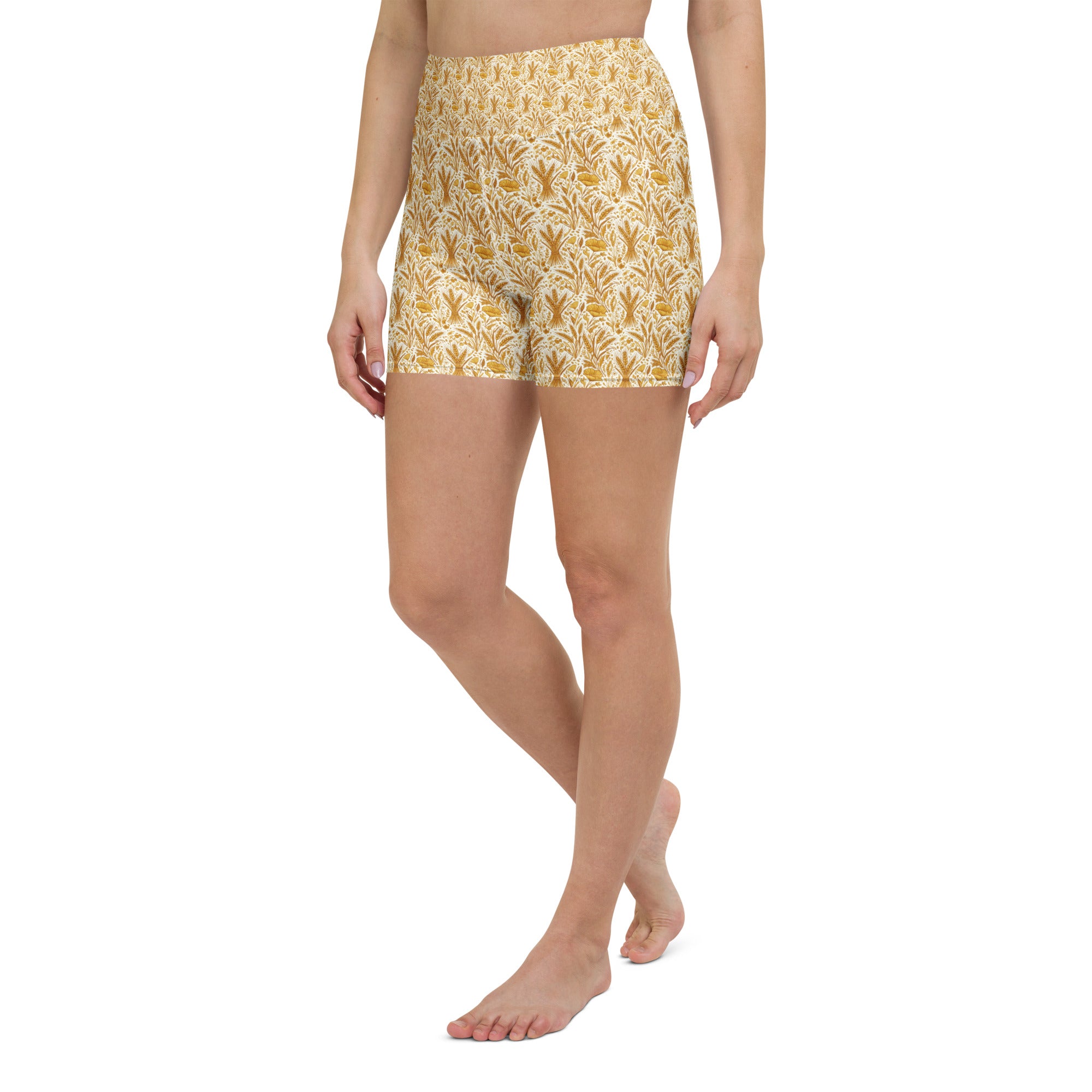 Wheat Field Harvest Yoga Shorts | GearBunch