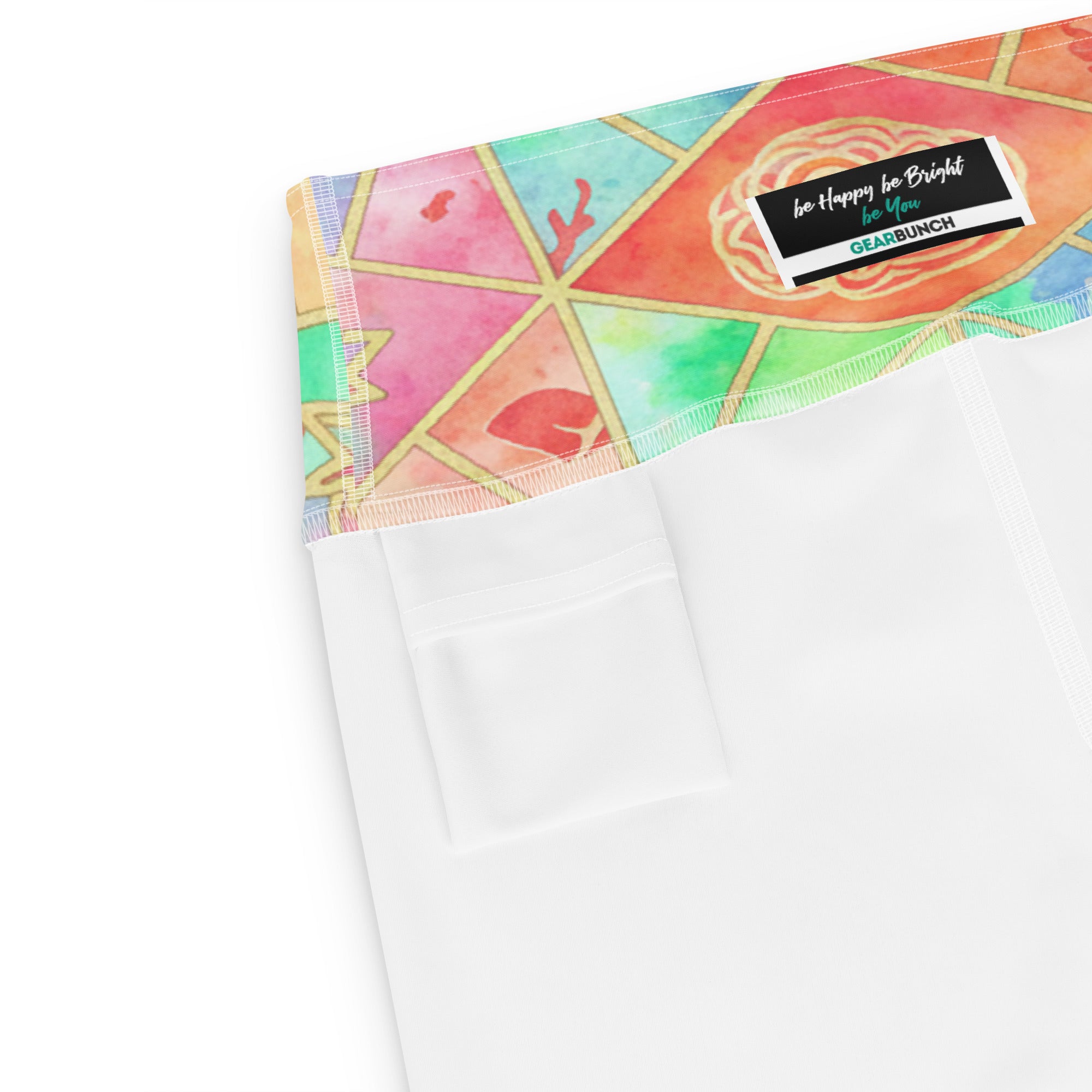 Arabic Watercolour Coral Reef Yoga Shorts | GearBunch