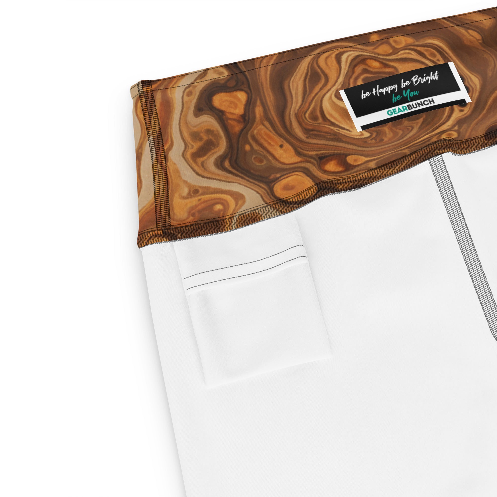 Liquid Marble Earth Agate Yoga Shorts | GearBunch