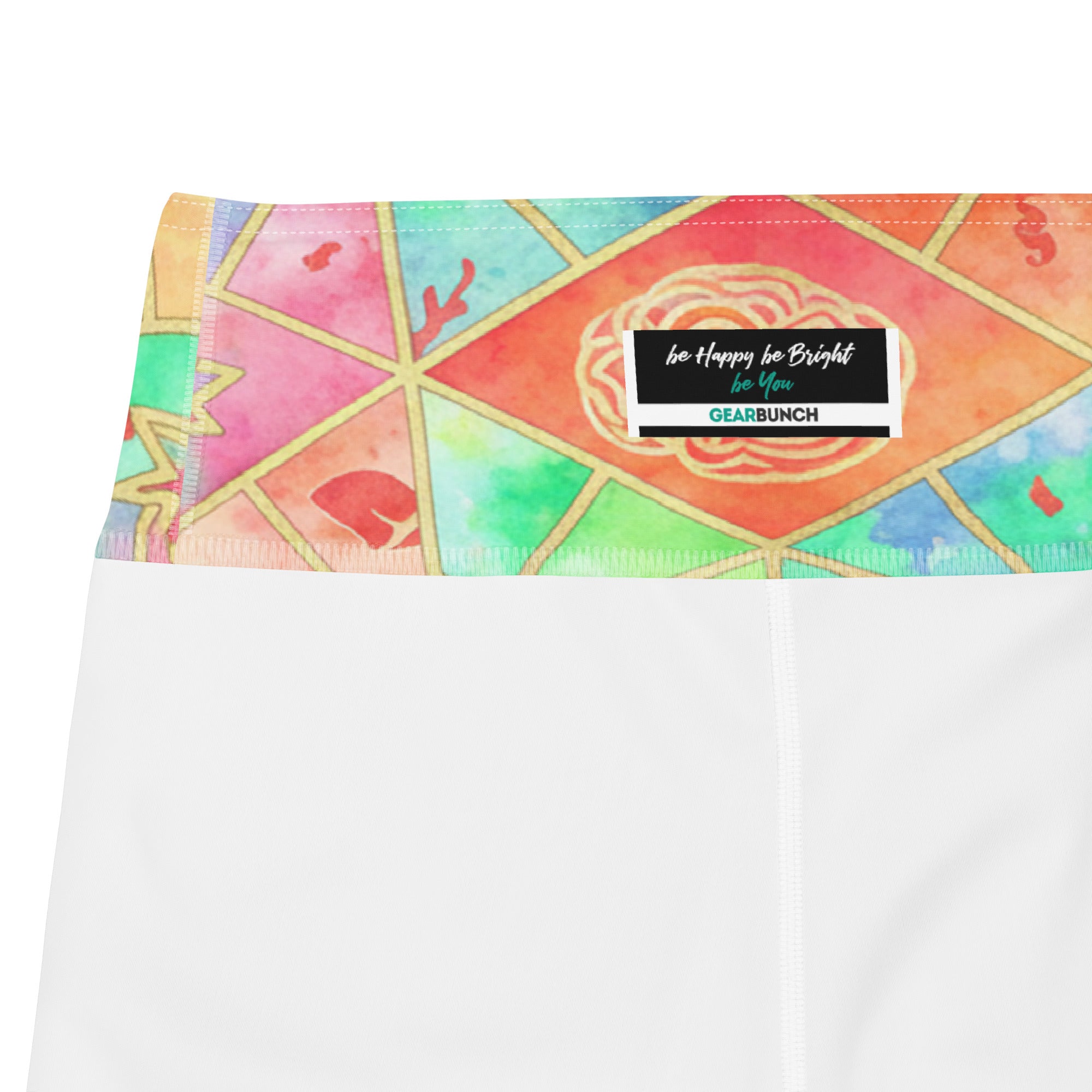 Arabic Watercolour Coral Reef Yoga Shorts | GearBunch