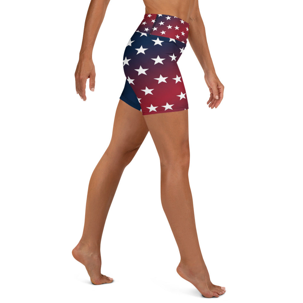 American Sunset Yoga Shorts | GearBunch