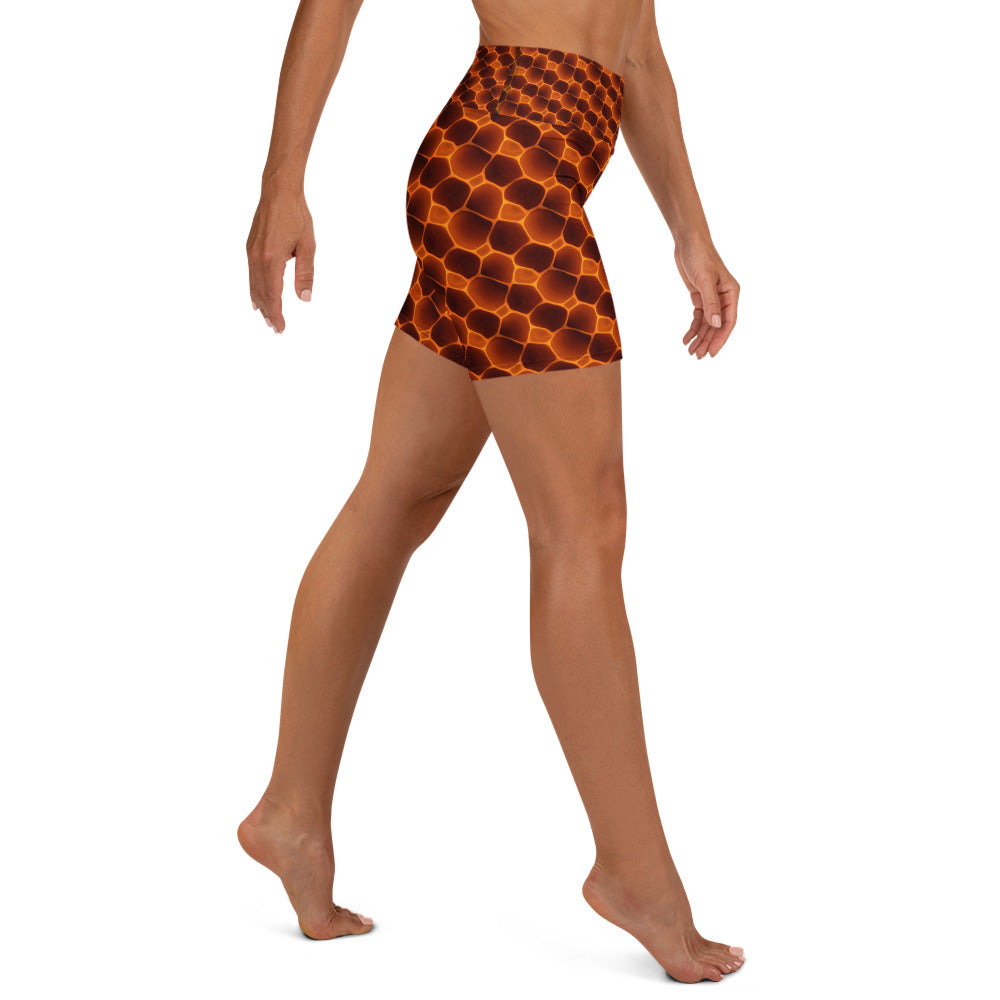 Tortoise Shell Pattern Yoga Shorts | GearBunch