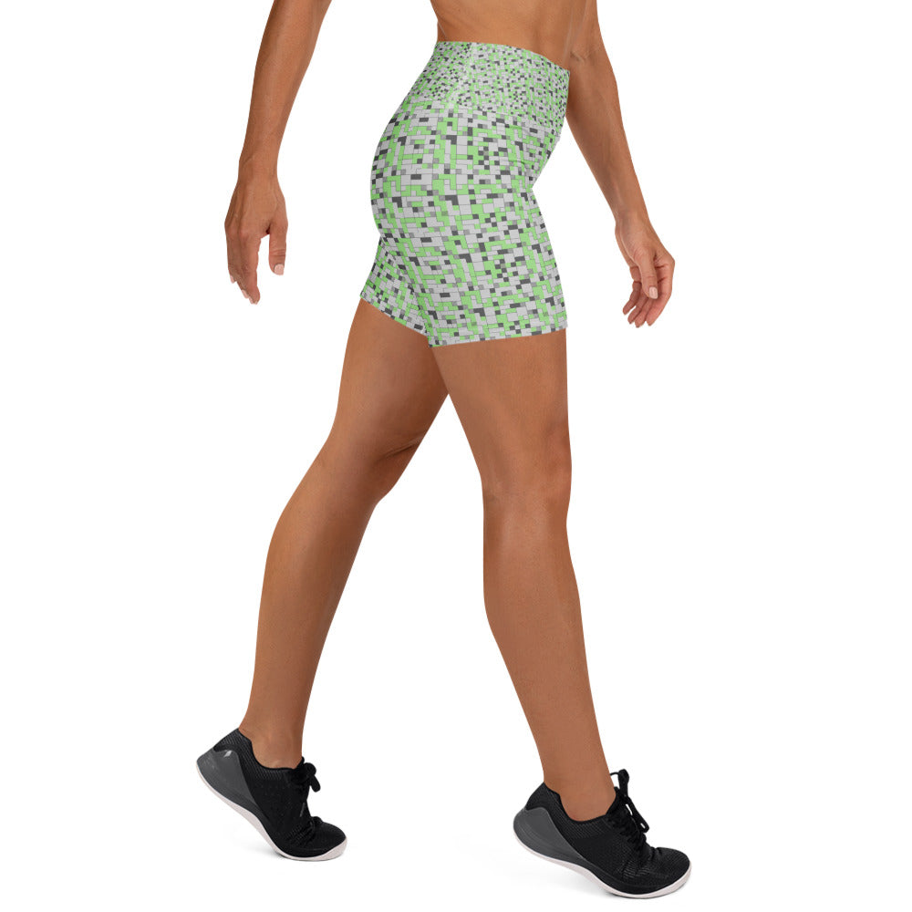Small Blocks Geometric Yoga Shorts | GearBunch