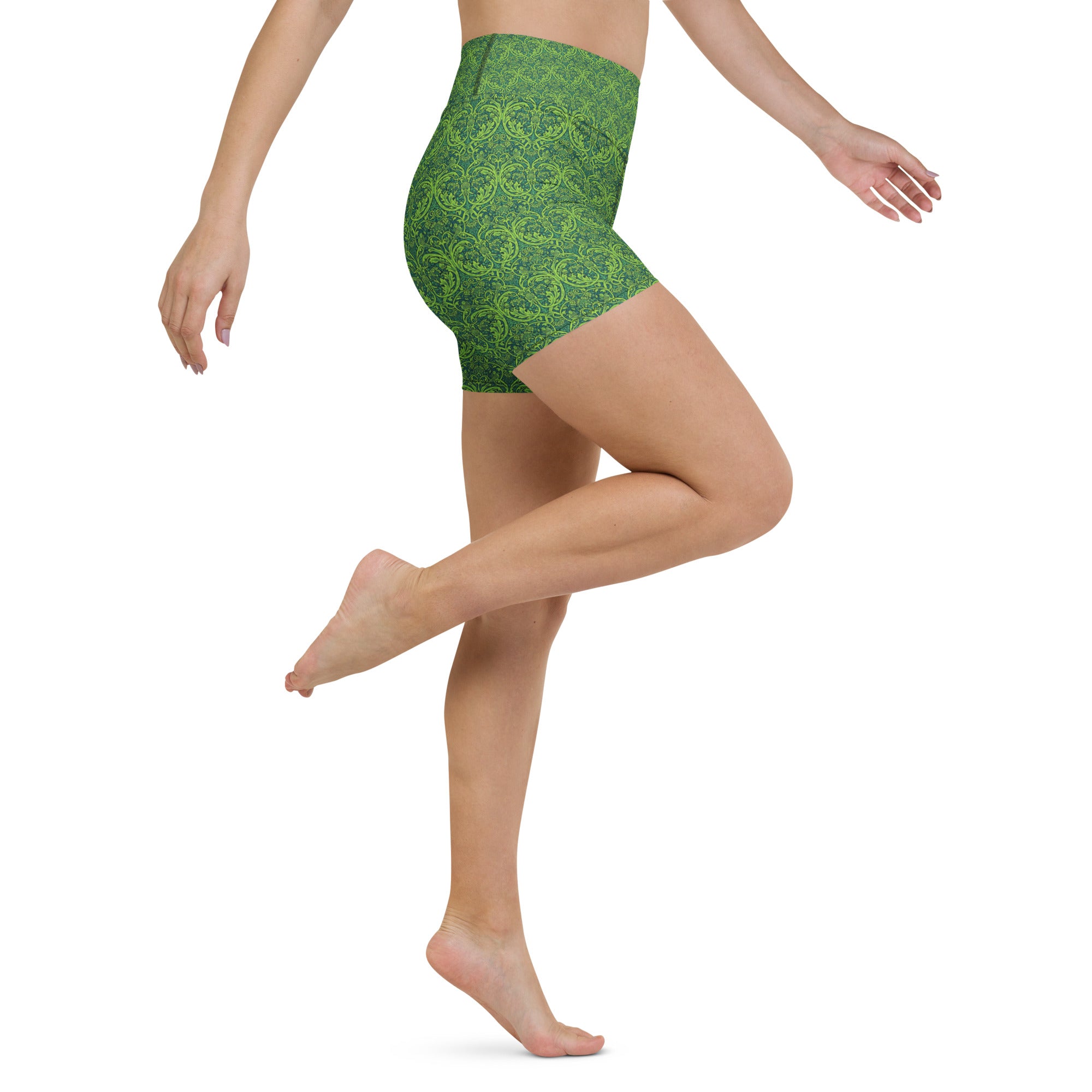 William Morris Tree Yoga Shorts | GearBunch