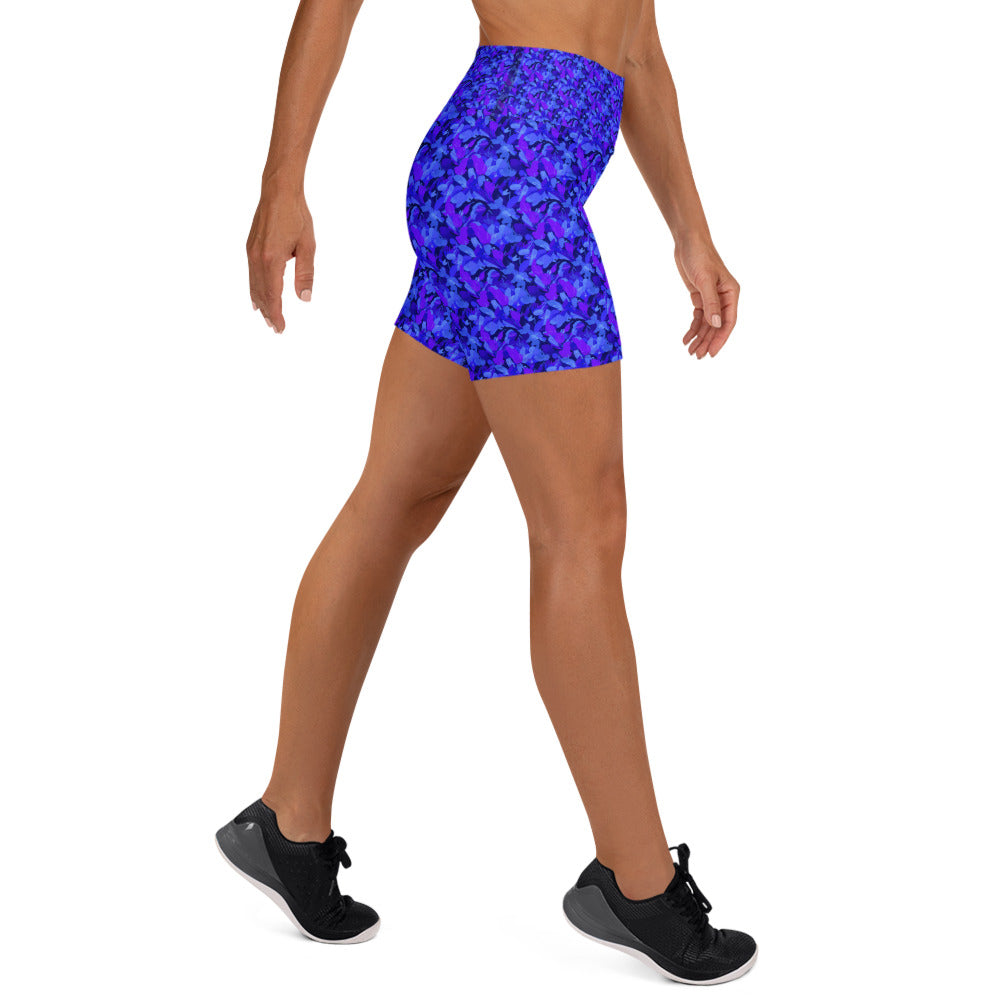 Touching Distance Abstract Yoga Shorts | GearBunch
