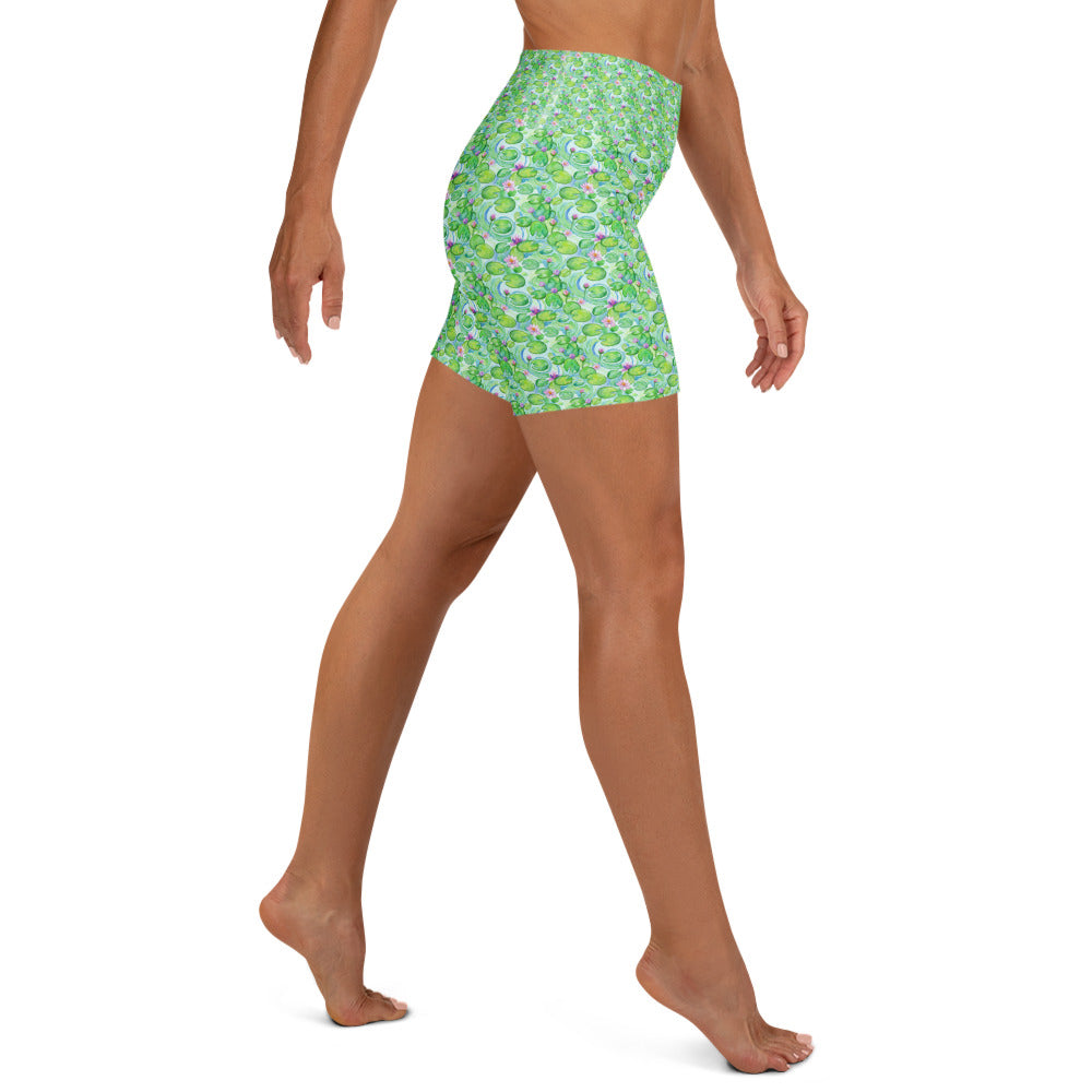 Claude Monet Water Lilies Yoga Shorts | GearBunch