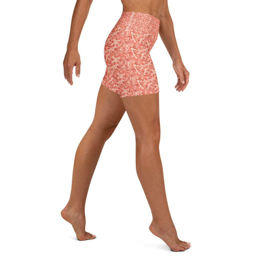 Distorted Cowboy Landscape Yoga Shorts | GearBunch