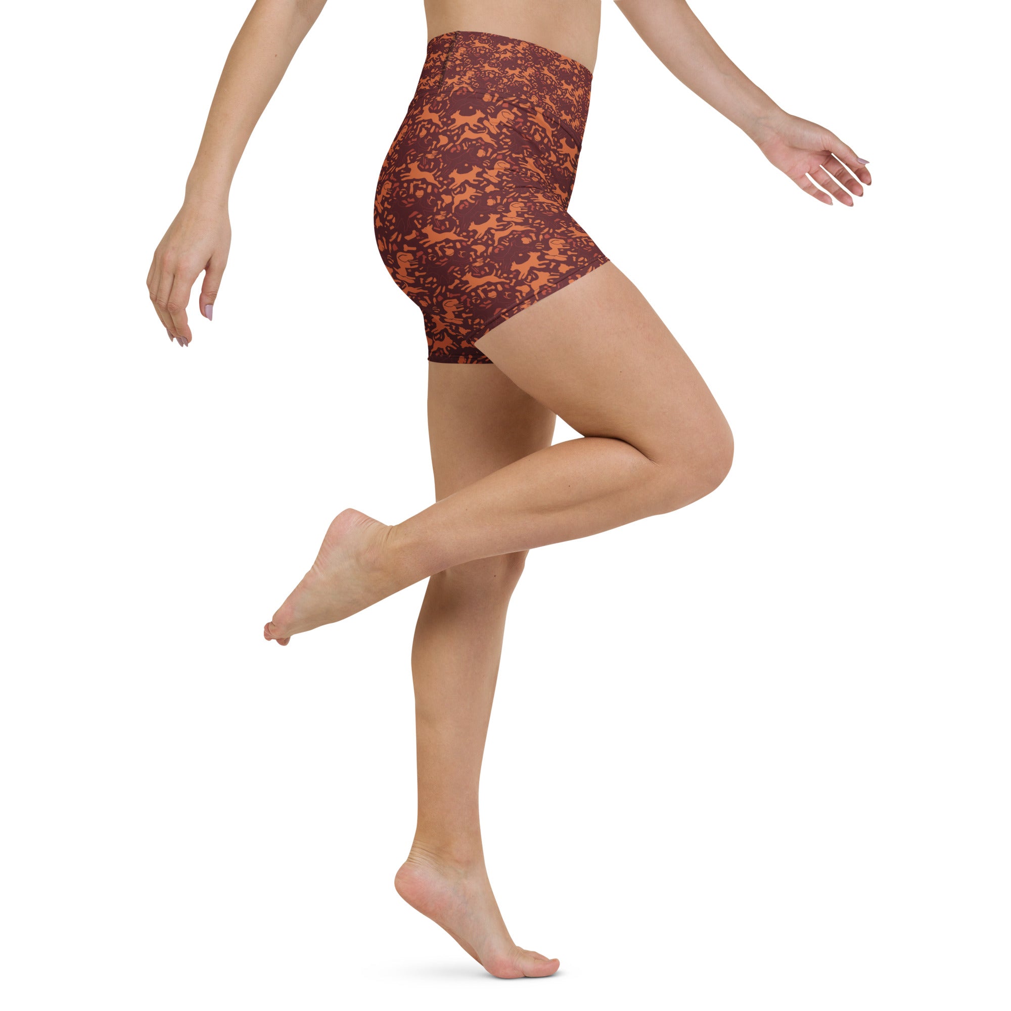 Minimal Fetch Art Yoga Shorts | GearBunch