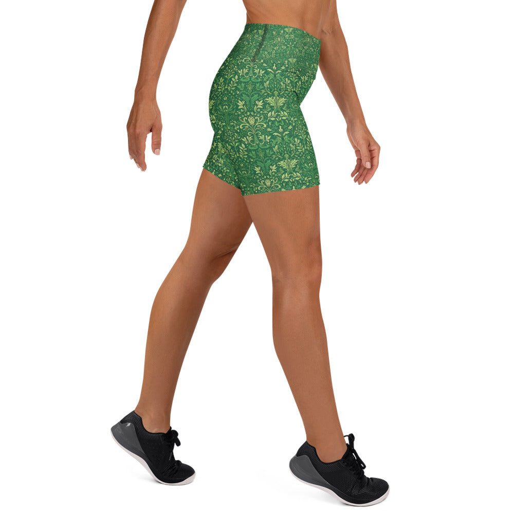 William Morris Tree Yoga Shorts | GearBunch