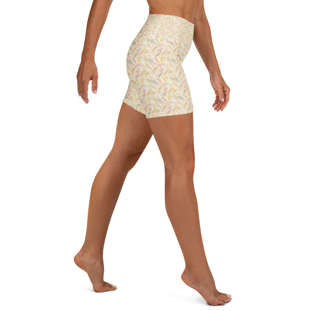 Angel Feathers Yoga Shorts | GearBunch