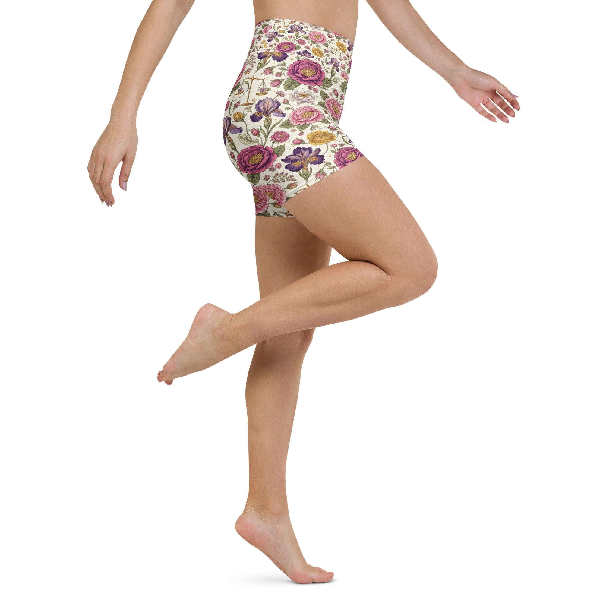 Libra Balance Floral Yoga Shorts | GearBunch